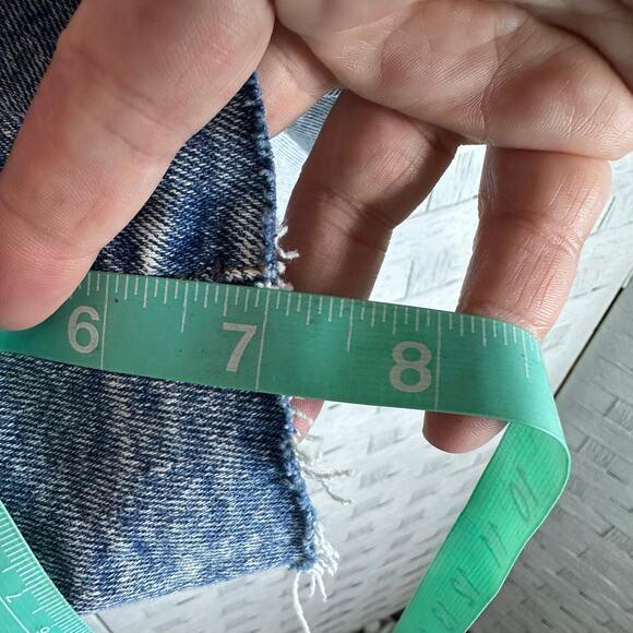 Ava&Viv light wash shorts cutoff denim midi highrise slim fit straight plus size - Picture 11 of 12